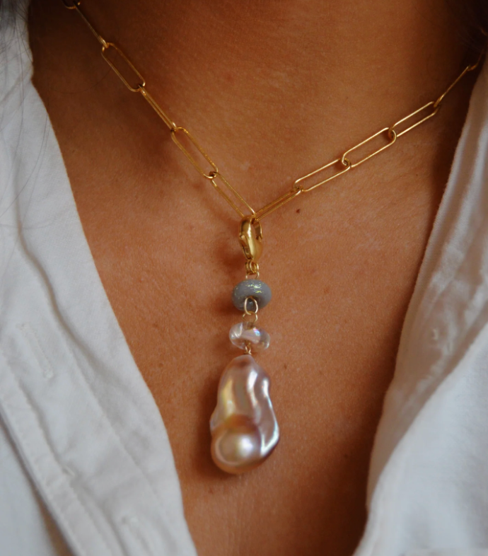 Glass & Pearl Charm