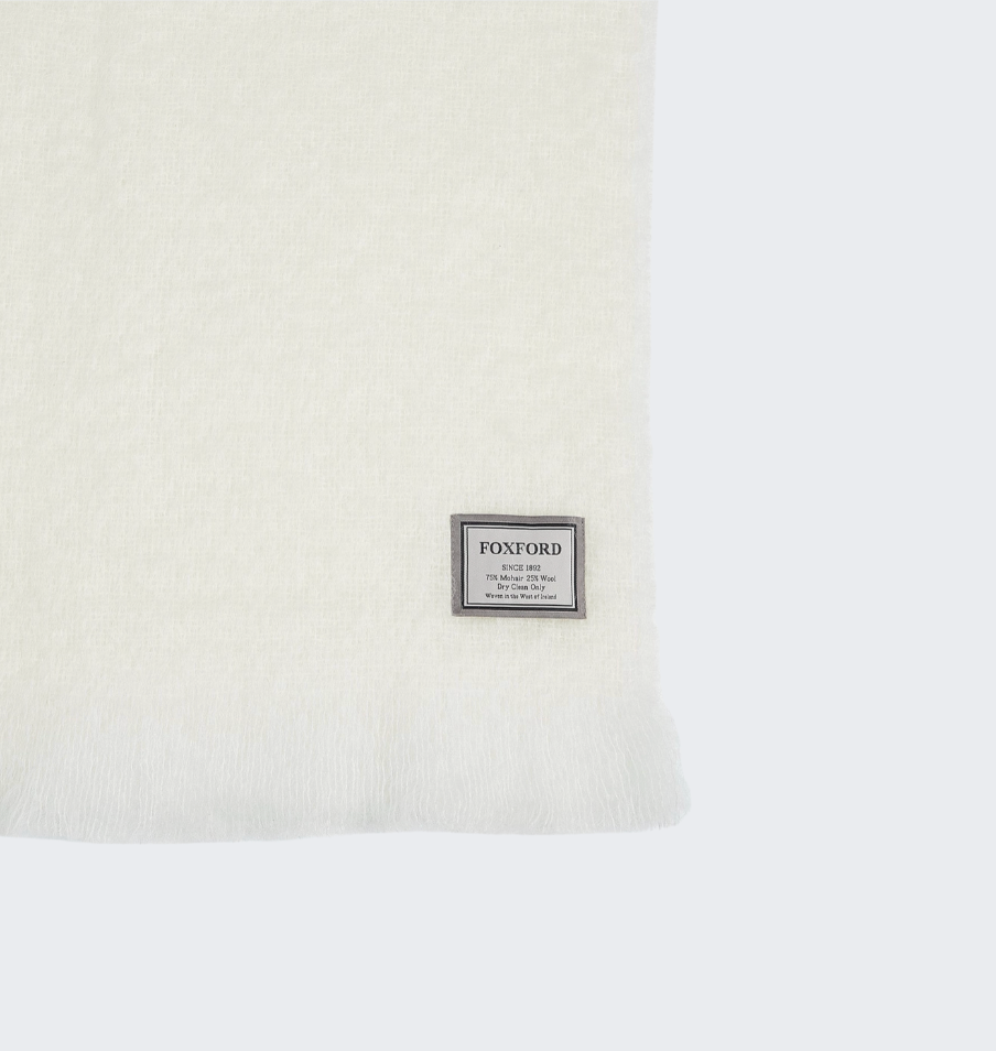 Off-White Mohair Throw