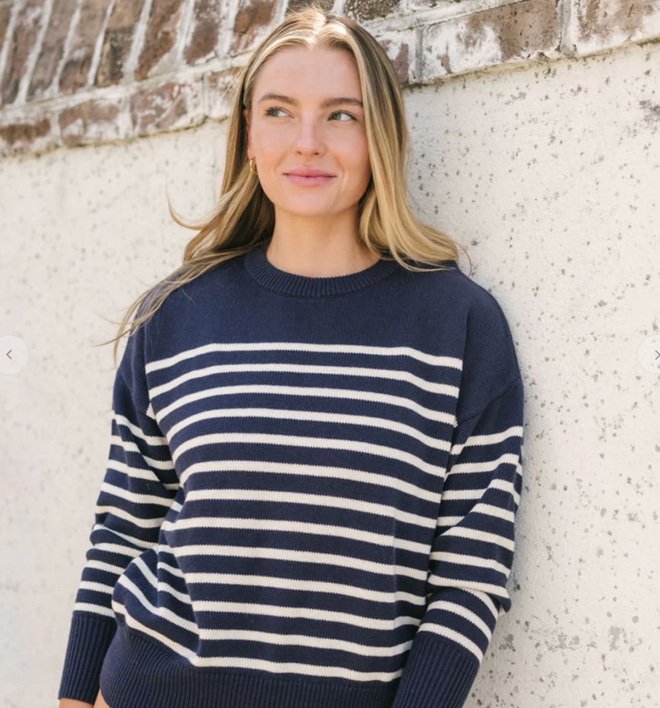 Women's Navy & Cream Stripe Knit Sweater