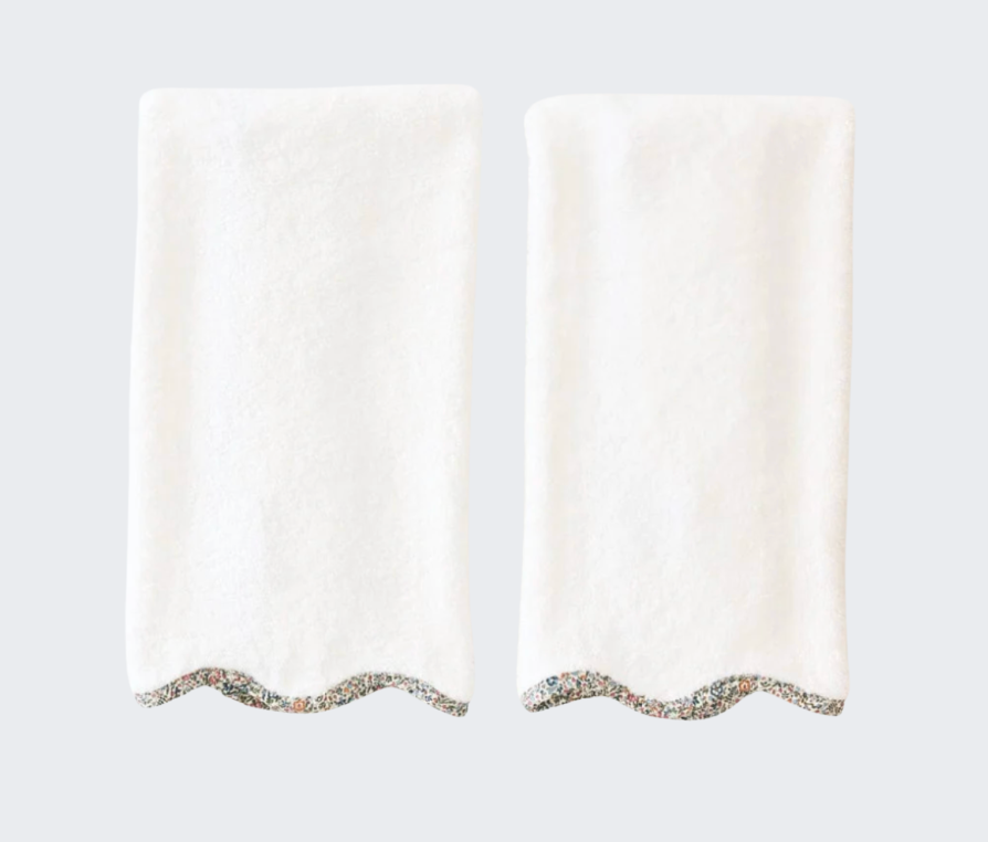 Scallop Hand Towels - Liberty London Piping
