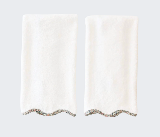 Scallop Hand Towels - Liberty London Piping