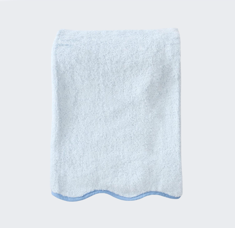Scallop Bath Towel - French Blue