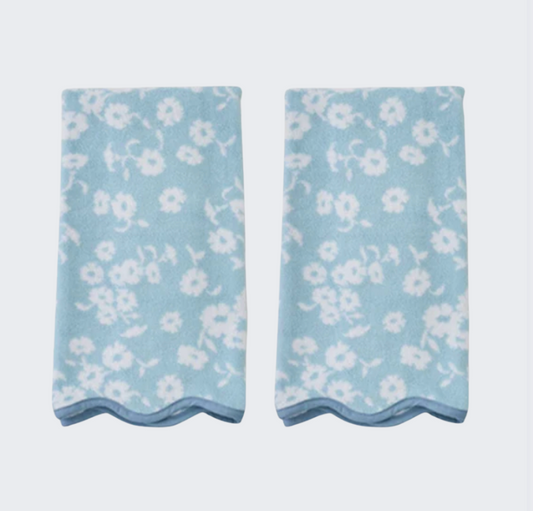 Scallop Hand Towels - Sea Glass Margot