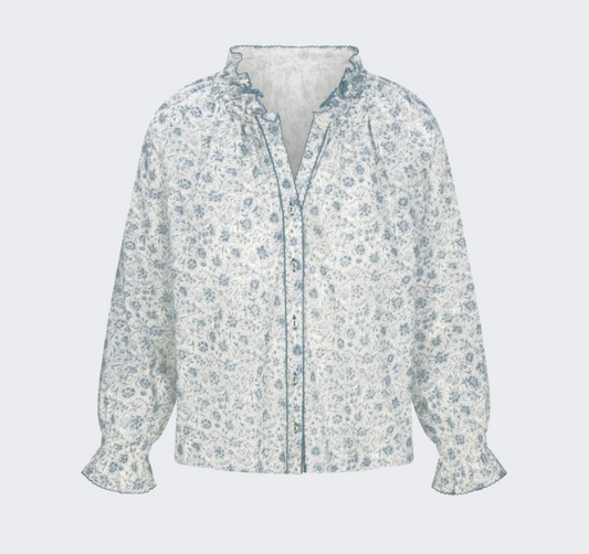 Harper Top - Floral Blues