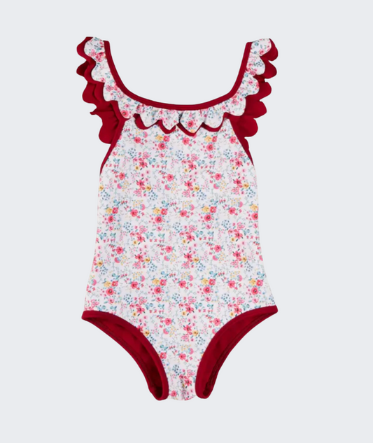 Louisa Floral Ruffle Trim Swimsuit