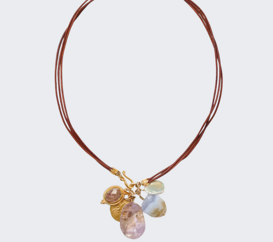 Traveler Leather Charm Necklace