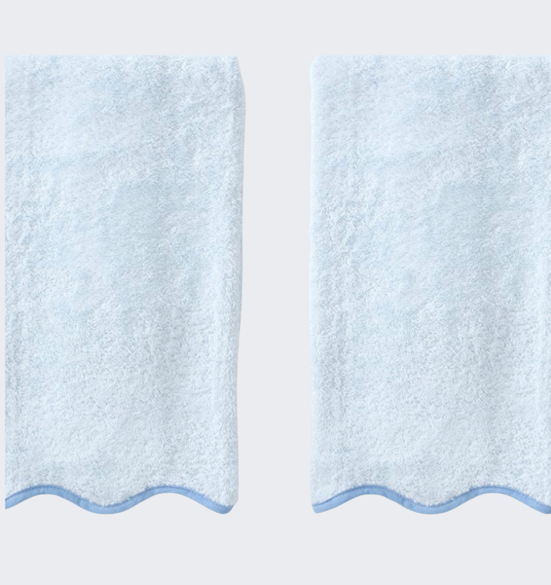 Scallop Hand Towels - French Blue