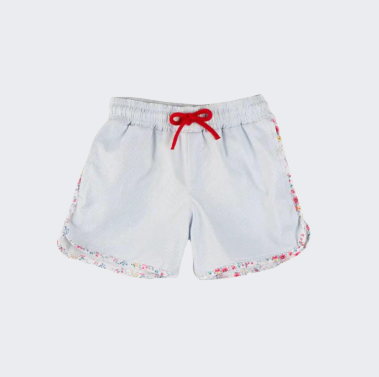 Striped Contrast Trim Swim Shorts