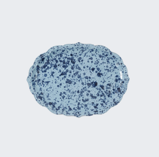 Speckled Serving Plate Blue
