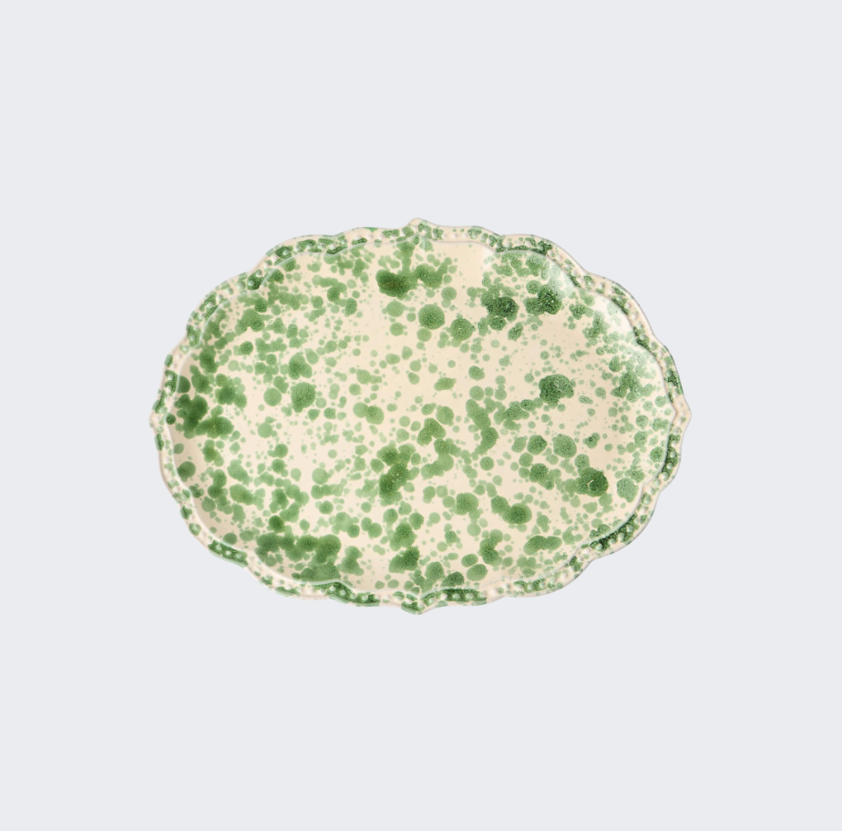Speckled Serving Plate Green