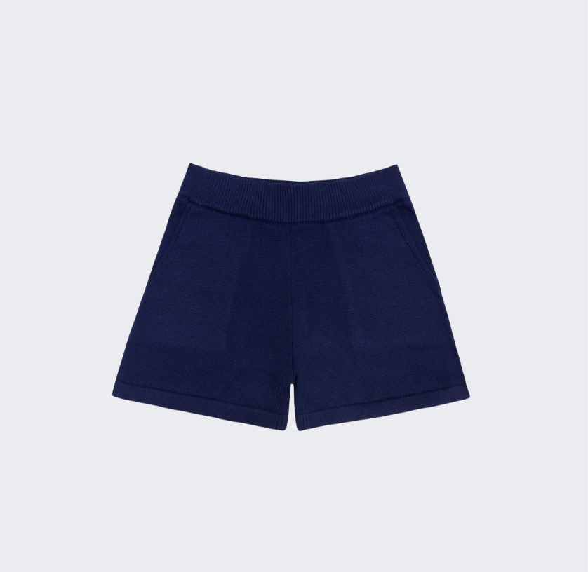 Women's Navy Knit Shorts