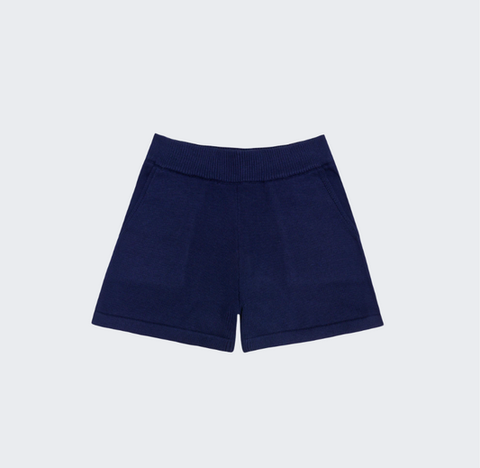 Women's Navy Knit Shorts