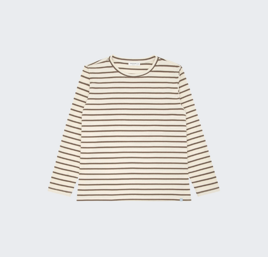 Cream & Mocha Stripe Long Sleeve Tee