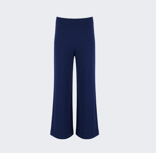 Navy Wide Leg Knit  Pant
