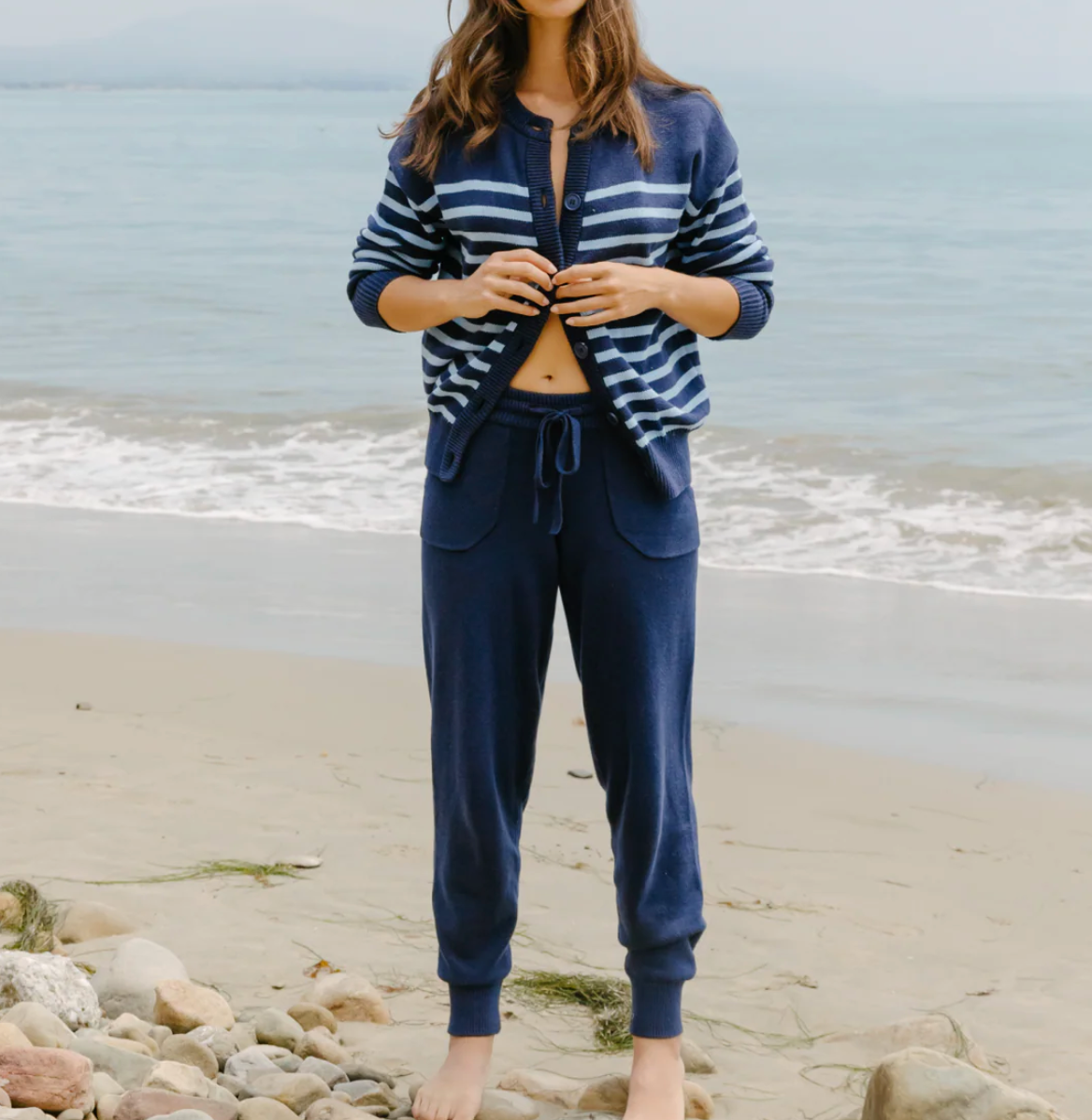 Women's Navy Knit Pants