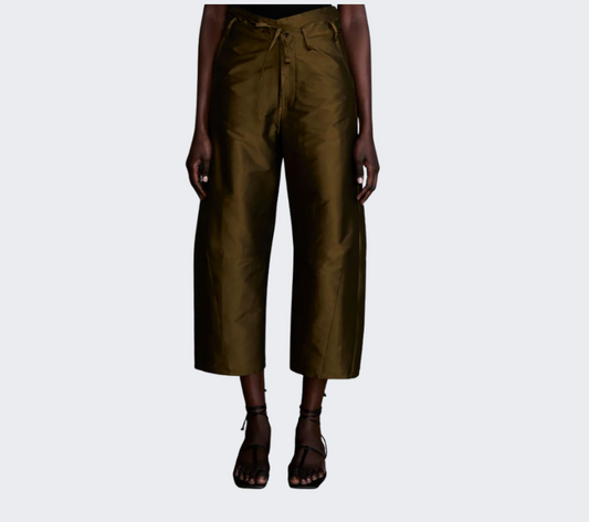Techno Taffeta Barrel Pant Olive