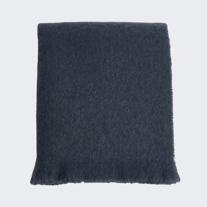 Hague Blue Mohair Throw