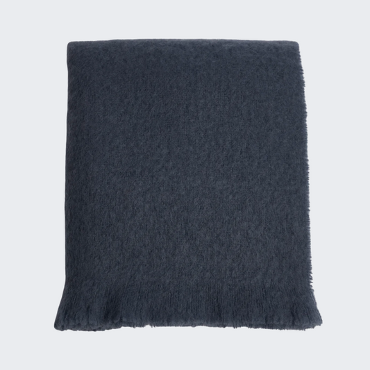 Hague Blue Mohair Throw