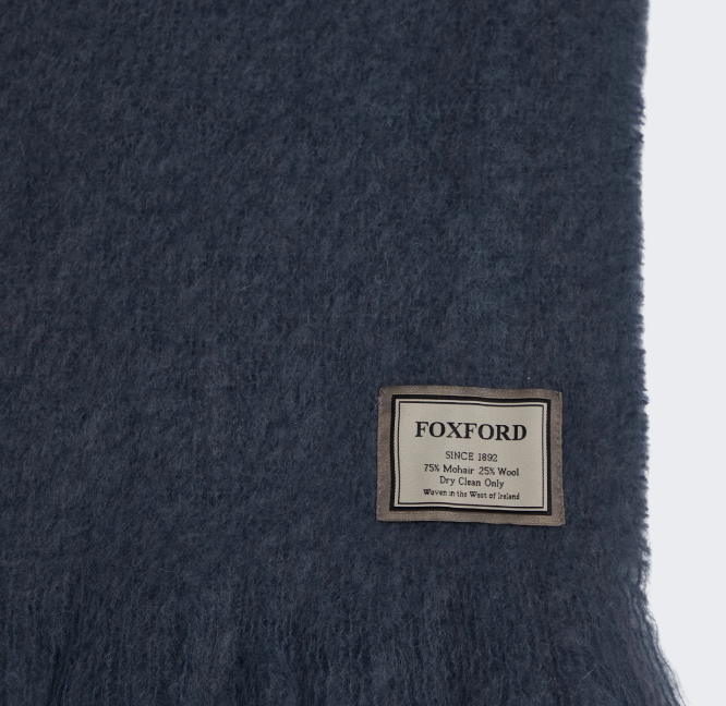 Hague Blue Mohair Throw