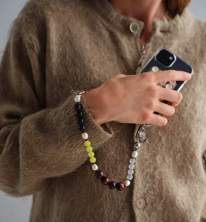 Stone and Pearl Wristlet