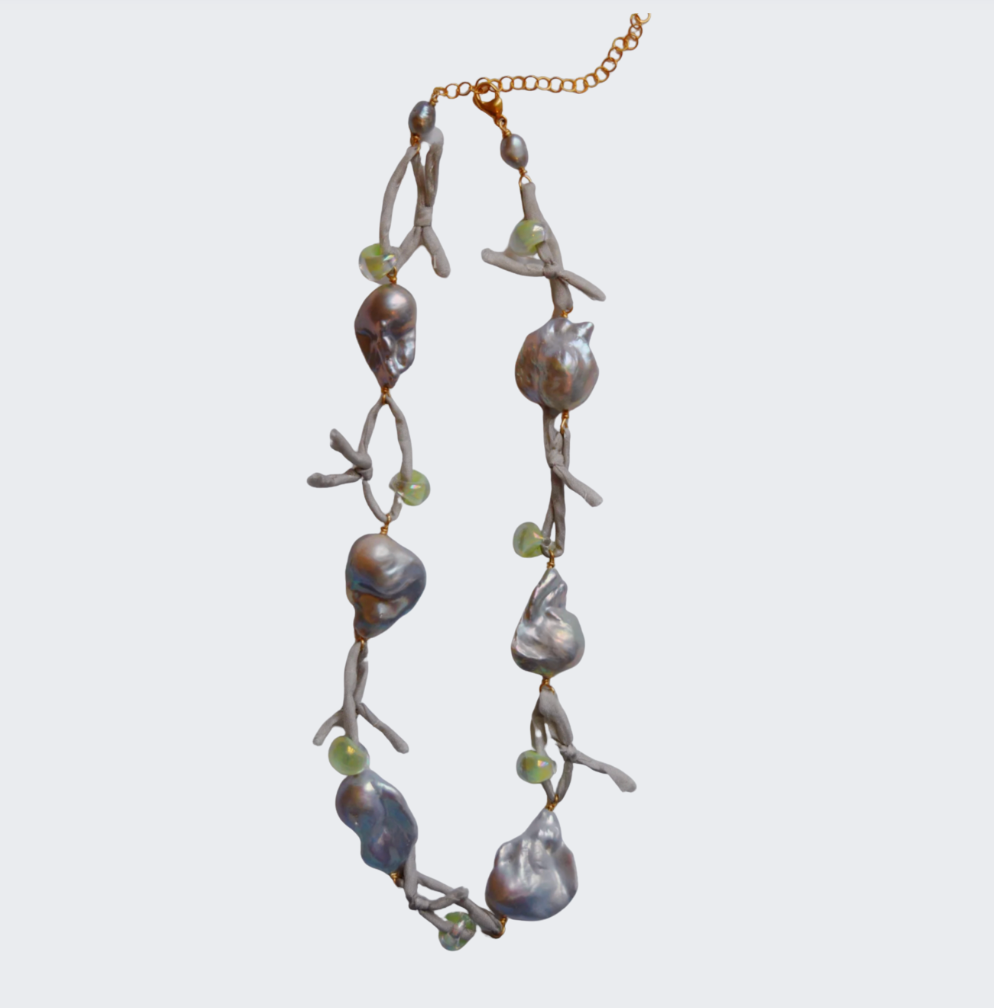 Silk & Pearl Layer Necklace