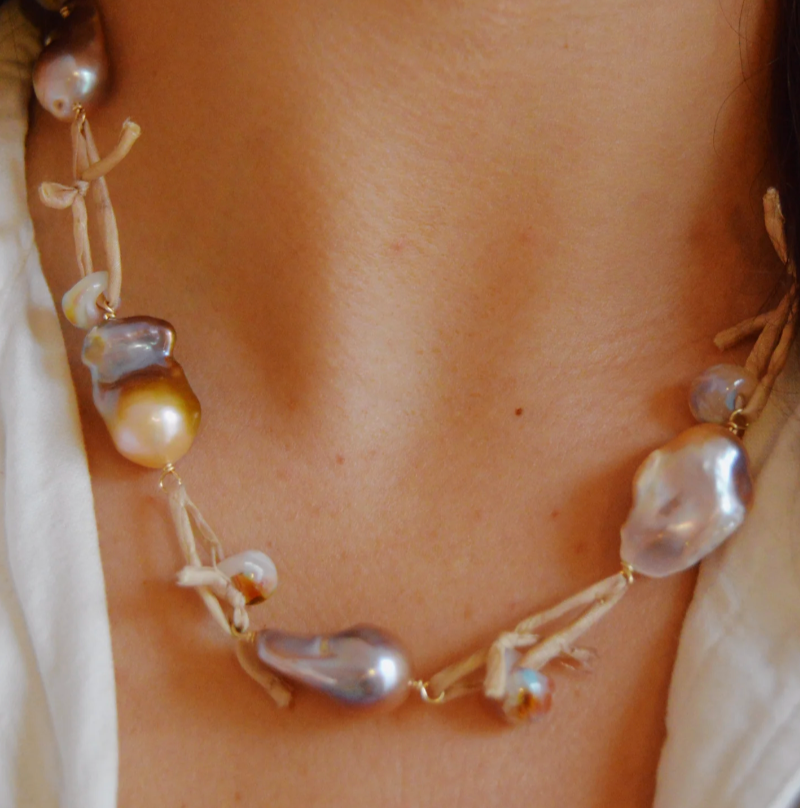 Silk & Pearl Layer Necklace