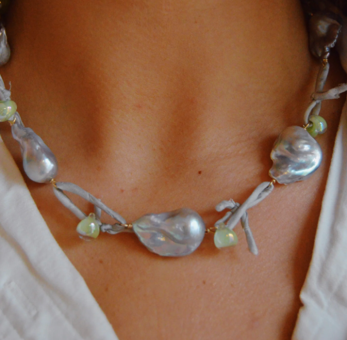 Silk & Pearl Layer Necklace