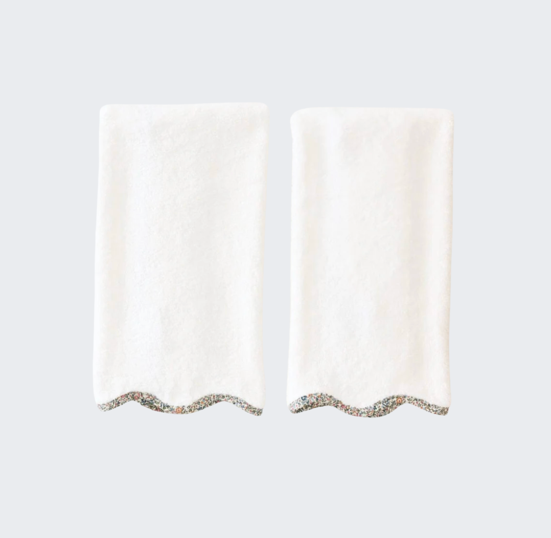 Scallop Hand Towels - Liberty London Piping