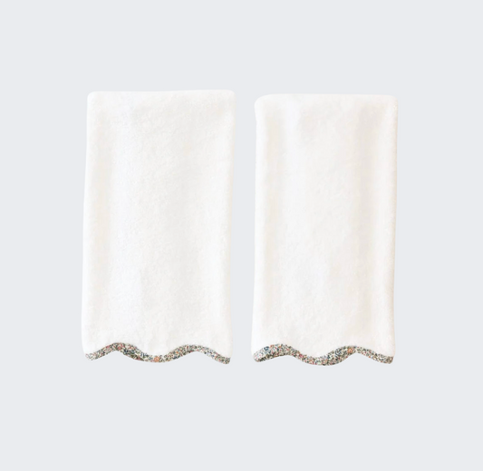 Scallop Hand Towels - Liberty London Piping