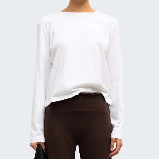 The Margo Long Sleeve Tee in White