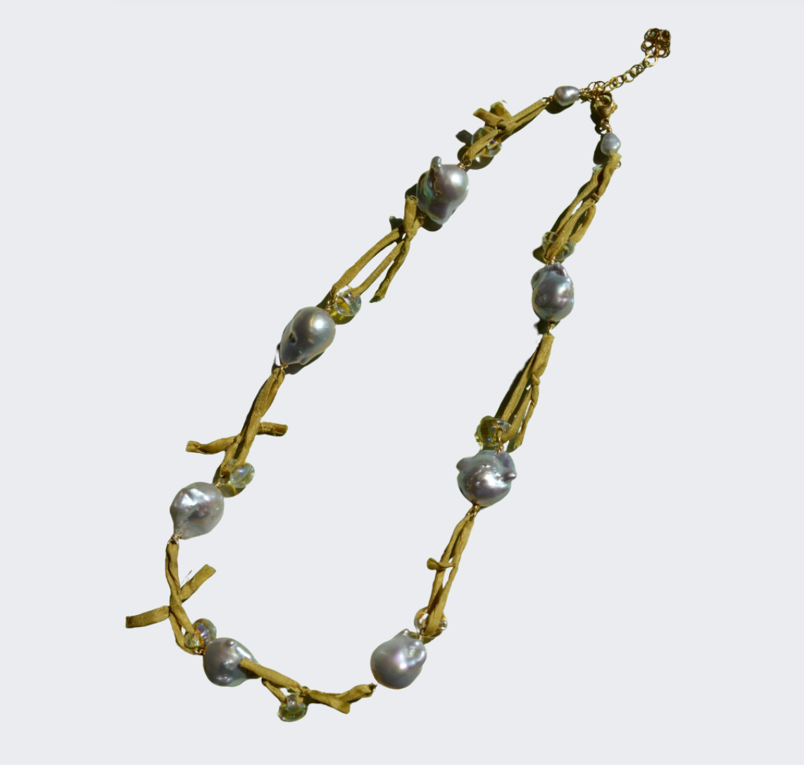 Silk & Pearl Layer Necklace